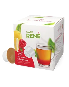 Caf&eacute; Ren&eacute; Lemon & Raspberry Tea package and pod for Dolce Gusto
