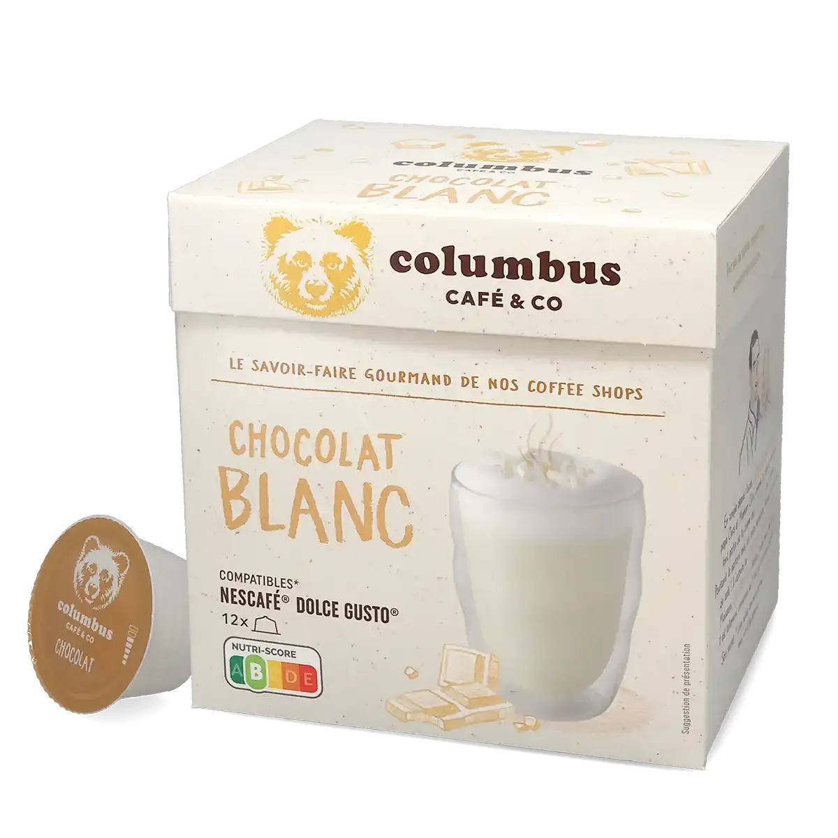 Columbus | Chocolate blanc - 12 capsules pour Dolce Gusto